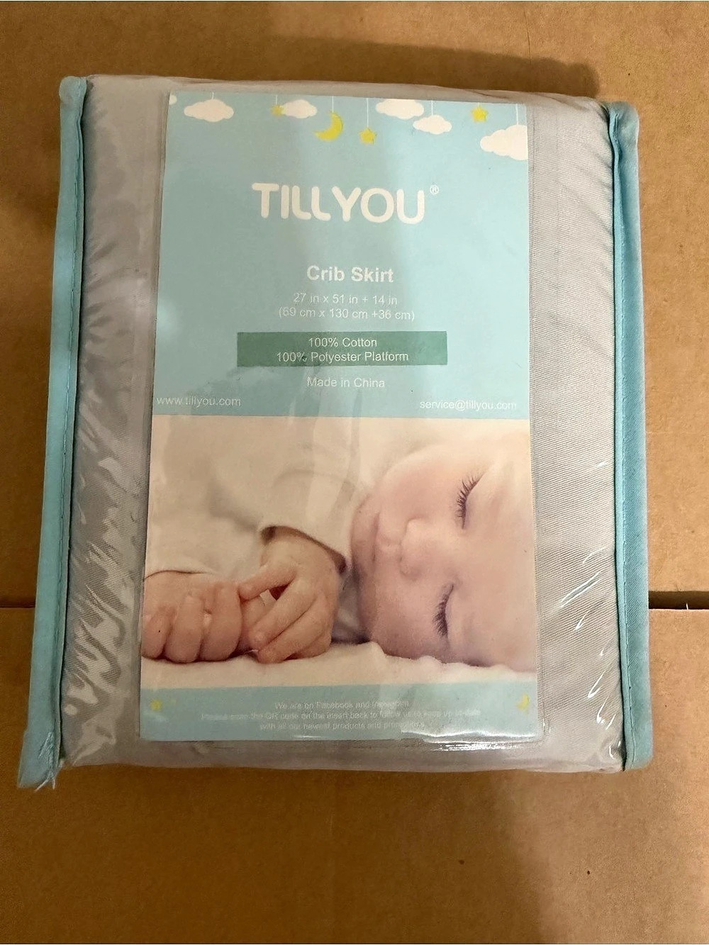 TILLYOU Crib Skirt Gray NWT